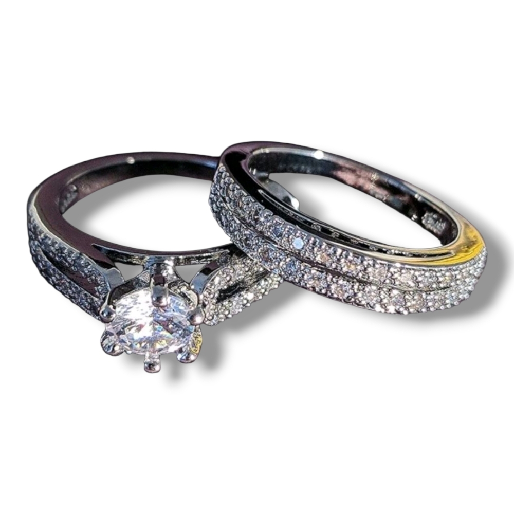 Elegant Silver Women's Ring Set